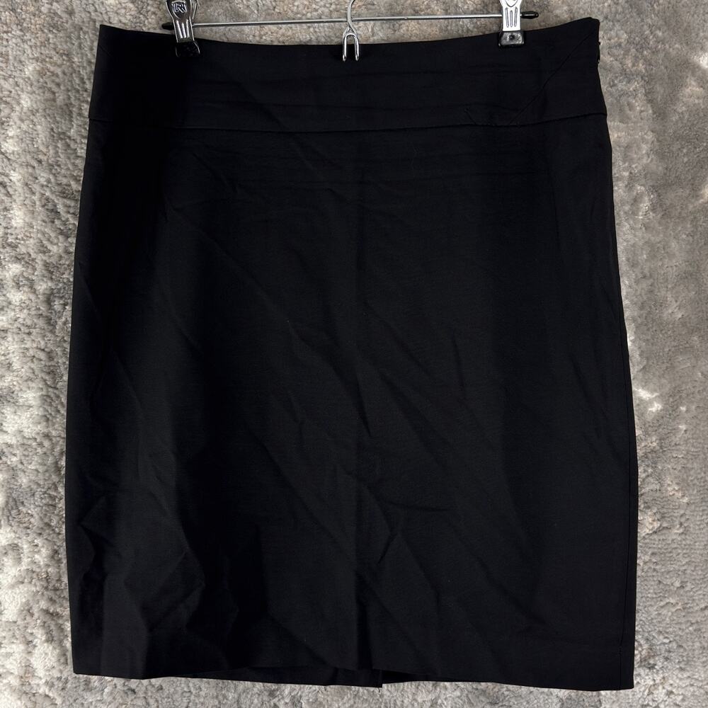 The Limited Size 12 Minimalist Career Stretch Knee‎ Length Skirt Black Zip Lined